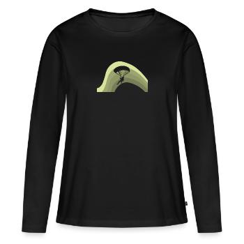 Fallschirmspringen Fallschirm - Frauen Premium Bio Langarmshirt - Schwarz - Vorne - Julia (174cm)