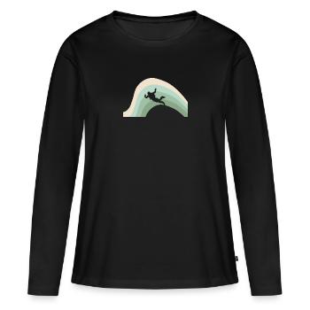 Skydiving Base Jumping Freefall - Women's Premium Organic Long Sleeve Shirt - black - Front - Julia (174cm)
