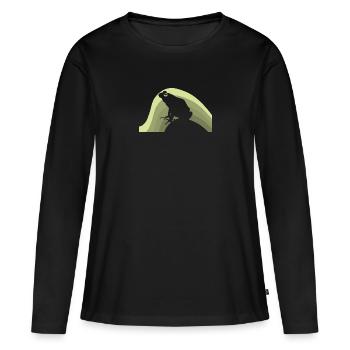 Grenouille Grenouille arboricole - T-shirt manches longues Premium bio Femme - noir - Devant - Julia (174cm)