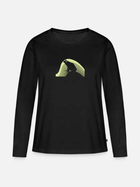 Frosch Quark Laubfrosch - Frauen Premium Bio Langarmshirt - Schwarz