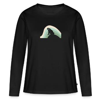 Frog Quark Pond - Women's Premium Organic Long Sleeve Shirt - black - Front - Julia (174cm)