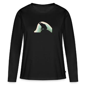 Frosch Lurch Amphibie - Frauen Premium Bio Langarmshirt - Schwarz - Vorne - Julia (174cm)