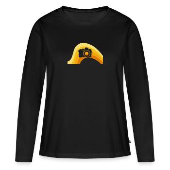Photographie Image - T-shirt manches longues Premium bio Femme - noir - Devant - Julia (174cm)
