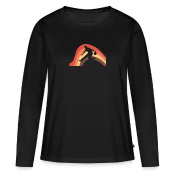 Frappe de bowling - T-shirt manches longues Premium bio Femme - noir - Devant - Julia (174cm)