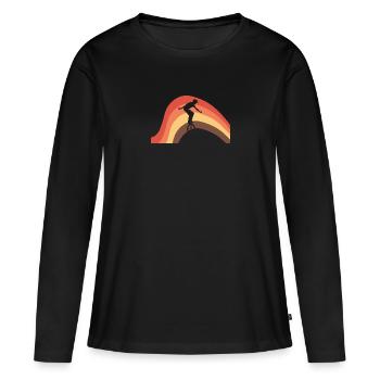 Einradfahren Einrad Artisten - Frauen Premium Bio Langarmshirt - Schwarz - Vorne - Julia (174cm)