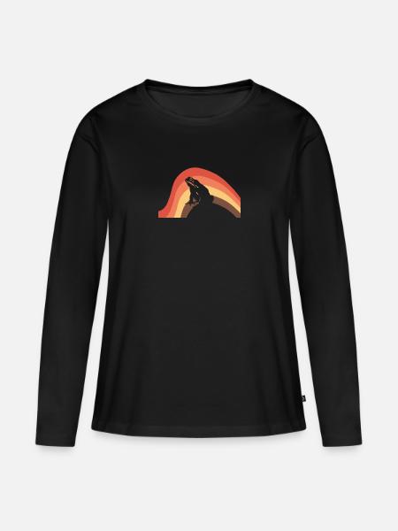 Frosch Teich Quak - Frauen Premium Bio Langarmshirt - Schwarz