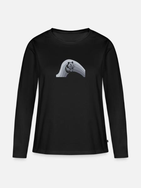 Nagetier Meerschweinchen - Frauen Premium Bio Langarmshirt - Schwarz