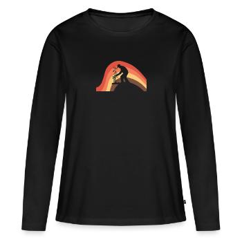 Gartenarbeit Blume Gartenbau - Frauen Premium Bio Langarmshirt - Schwarz - Vorne - Julia (174cm)