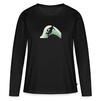Boule de bowling - T-shirt manches longues Premium bio Femme - noir - Devant - Julia (174cm)