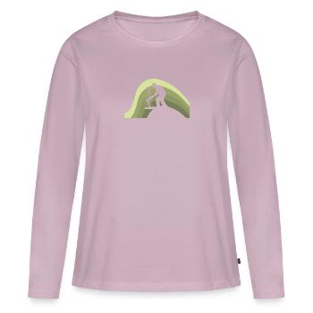 Fleur de jardinage - T-shirt manches longues Premium bio Femme - rose poudré - Devant - Julia (174cm)