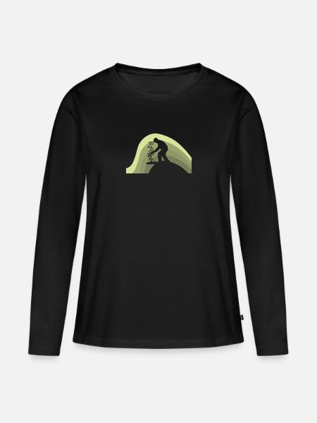 Gartenarbeit Blume - Frauen Premium Bio Langarmshirt - Schwarz