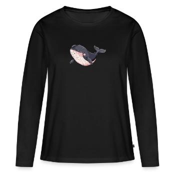 Vie marine aileron de baleine - T-shirt manches longues Premium bio Femme - noir - Devant - Julia (174cm)