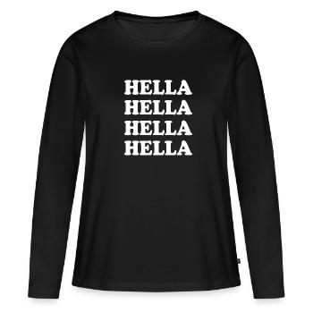 Hella comme nom - T-shirt manches longues Premium bio Femme - noir - Devant - Julia (174cm)