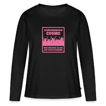First name Cosmo - Women's Premium Organic Long Sleeve Shirt - black - Front - Julia (174cm)