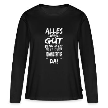 ADMINISTRATOR - Frauen Premium Bio Langarmshirt - Schwarz - Vorne - Julia (174cm)
