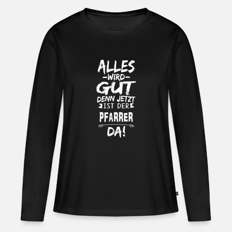 PFARRER - Frauen Premium Bio Langarmshirt - Schwarz