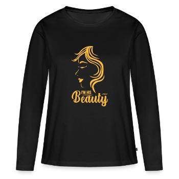 Sa beauté - T-shirt manches longues Premium bio Femme - noir - Devant - Julia (174cm)