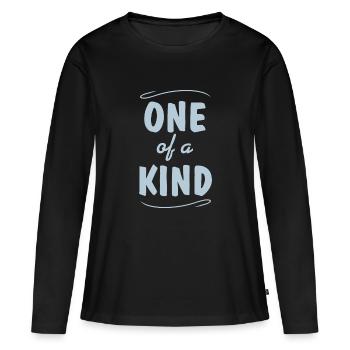 Einzigartig - Frauen Premium Bio Langarmshirt - Schwarz - Vorne - Julia (174cm)