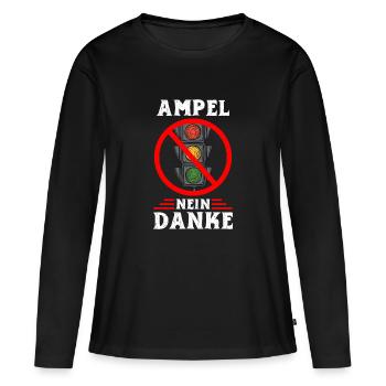 Ampel #Rücktritt der Regierung - Frauen Premium Bio Langarmshirt - Schwarz - Vorne - Julia (174cm)