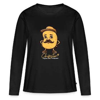 Chipster - Frauen Premium Bio Langarmshirt - Schwarz - Vorne - Julia (174cm)