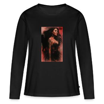 Woman evolution omikly  pop girl red - Women's Premium Organic Long Sleeve Shirt - black - Front - Julia (174cm)