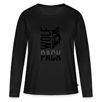 Wolf Pack Rudel - Frauen Premium Bio Langarmshirt - Schwarz - Vorne - Julia (174cm)