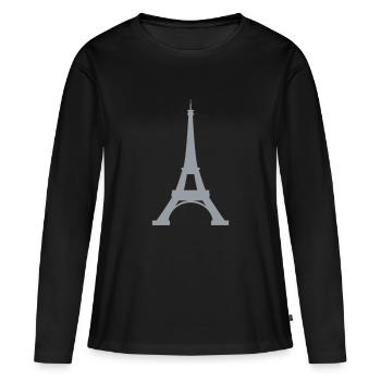 Tour Eiffel - T-shirt manches longues Premium bio Femme - noir - Devant - Julia (174cm)