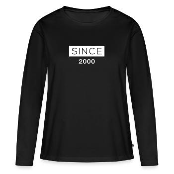 Since - 2000 - Frauen Premium Bio Langarmshirt - Schwarz - Vorne - Julia (174cm)