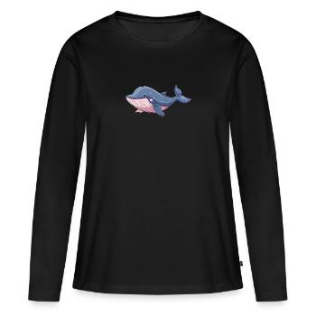 Wal Meeresleben - Frauen Premium Bio Langarmshirt - Schwarz - Vorne - Julia (174cm)