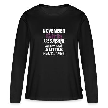Filles de novembre - T-shirt manches longues Premium bio Femme - noir - Devant - Julia (174cm)