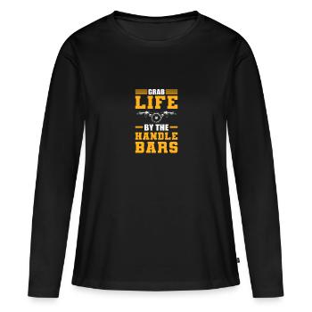 Motorradfahrer MC Motorrad Rennmotorrad Superbike - Frauen Premium Bio Langarmshirt - Schwarz - Vorne - Julia (174cm)