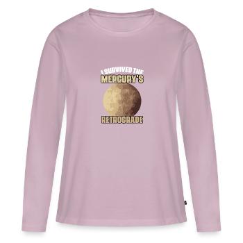 C’est drôle que j’ai survécu à la rétrogradation de Mercure pendant un - T-shirt manches longues Premium bio Femme - rose poudré - Devant - Julia (174cm)