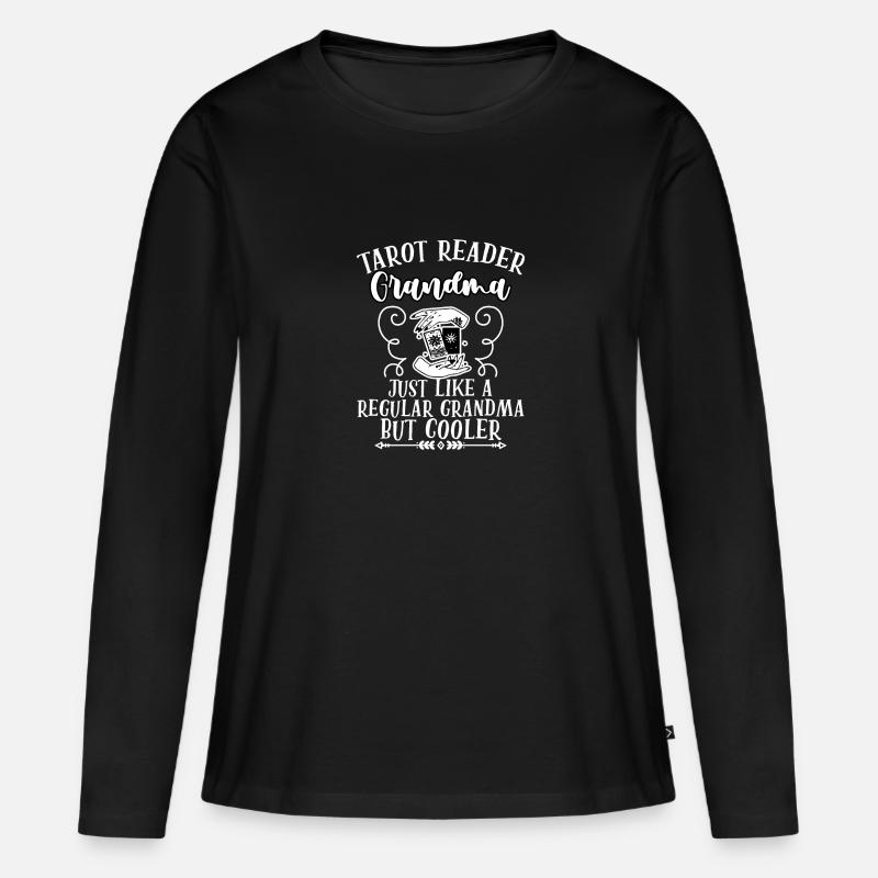 Funny Tarot Reader Grandma Definition A Tarot - Frauen Premium Bio Langarmshirt - Schwarz
