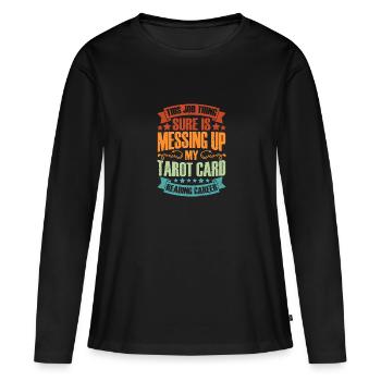 This Job Thing Sure Is Messing Up Vintage Tarot - Frauen Premium Bio Langarmshirt - Schwarz - Vorne - Julia (174cm)