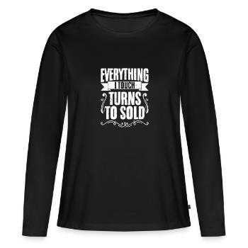Tout ce que je touche se transforme en voiture de véhicule drôle vendue - T-shirt manches longues Premium bio Femme - noir - Devant - Julia (174cm)