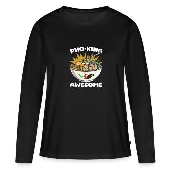 Pho King Awesome Funny Pho Pun Pho Soup A - T-shirt manches longues Premium bio Femme - noir - Devant - Julia (174cm)