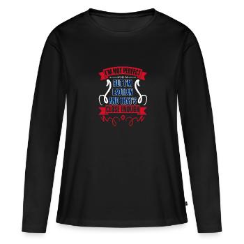 Funny Laotian Pride Lao People Laotian Roots A - Women's Premium Organic Long Sleeve Shirt - black - Front - Julia (174cm)