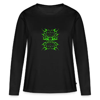 Cool Demon Heart Cyber Sigil Cybersigilism Tribal - Women's Premium Organic Long Sleeve Shirt - black - Front - Julia (174cm)