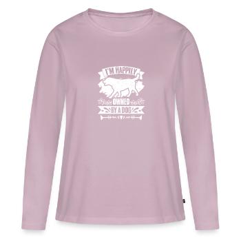Funny I'm Happily Owned By A Dog For A Dog Owner - Women's Premium Organic Long Sleeve Shirt - dusky pink - Front - Julia (174cm)