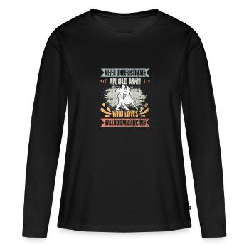 Ne sous-estimez jamais une salle de bal rétro Old Man - T-shirt manches longues Premium bio Femme - noir - Devant - Julia (174cm)