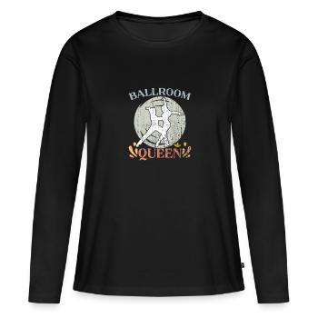 Reine de la salle de bal vintage pour danseuses de salon - T-shirt manches longues Premium bio Femme - noir - Devant - Julia (174cm)