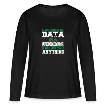 Analyse des données Intégration des données Science des données - T-shirt manches longues Premium bio Femme - noir - Devant - Julia (174cm)