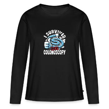 Diagnostic endoscopie, coloscopie - T-shirt manches longues Premium bio Femme - noir - Devant - Julia (174cm)