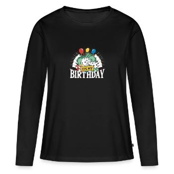 Salon de jeux Jackpot Casino Mon anniversaire Casino - T-shirt manches longues Premium bio Femme - noir - Devant - Julia (174cm)