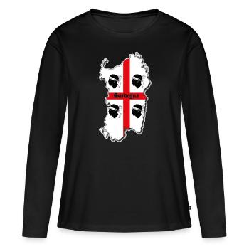 Saradinien - T-shirt manches longues Premium bio Femme - noir - Devant - Julia (174cm)