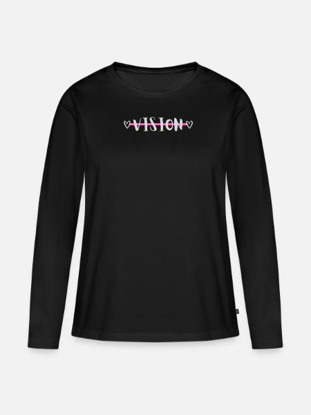 VISION - Frauen Premium Bio Langarmshirt - Schwarz