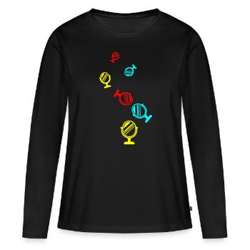 Silhouette de l’icône miroir - T-shirt manches longues Premium bio Femme - noir - Devant - Julia (174cm)