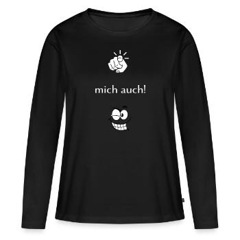 DU MICH AUCH! - Frauen Premium Bio Langarmshirt - Schwarz - Vorne - Julia (174cm)