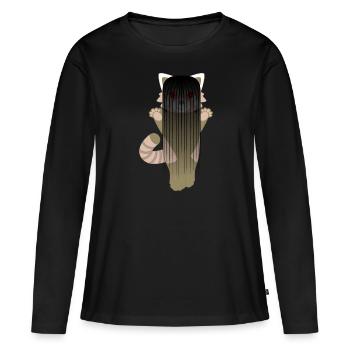 Panda roux déguisé en fille démon pour Halloween - T-shirt manches longues Premium bio Femme - noir - Devant - Julia (174cm)