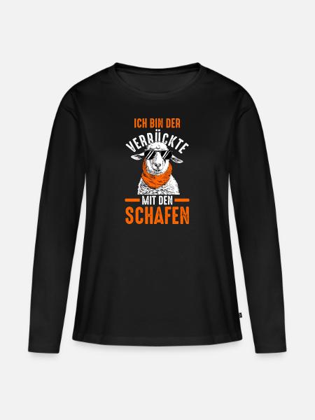 Schaf Schäfer Schäferei Bauer Landwirt Bauernhof S - Frauen Premium Bio Langarmshirt - Schwarz